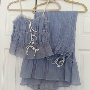Source Unknown Light Blue Two-Piece Set